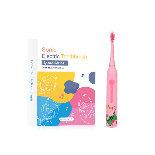 Space Series Kids Sonic Toothbrush - 3 Modes (Blue/Yellow/Pink) for Ages 3+