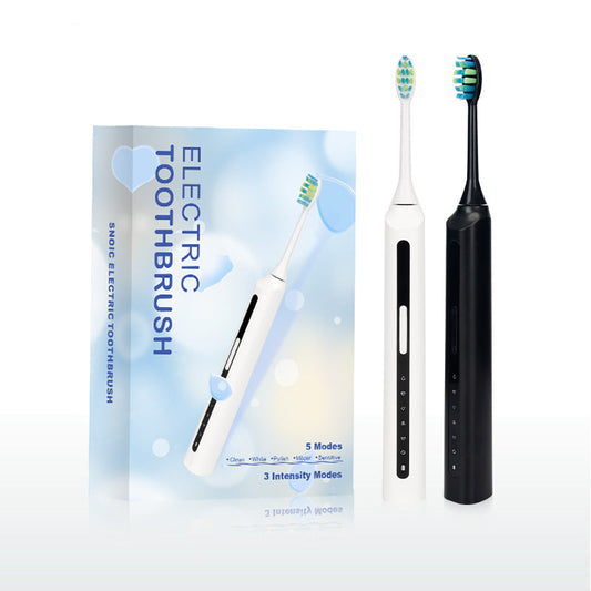Solasdental Sonic Electric Toothbrush - 5 Modes & 3 Intensities (White/Black/Light Blue/Pink)